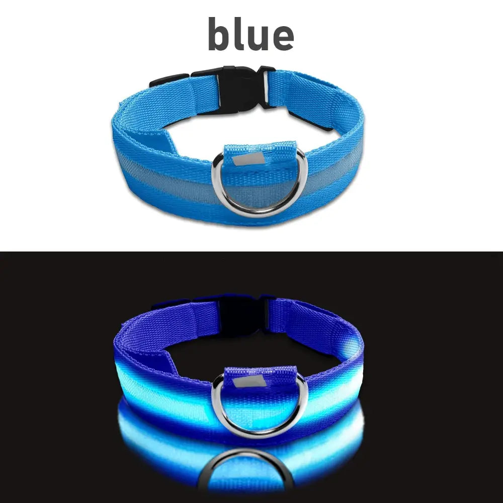 Adjustable LED Glow-in-the-Dark Dog Collar for Small to Medium Pets - Keep Your Furry Friend Safe & Visible During