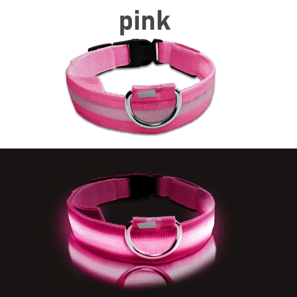 Adjustable LED Glow-in-the-Dark Dog Collar for Small to Medium Pets - Keep Your Furry Friend Safe & Visible During