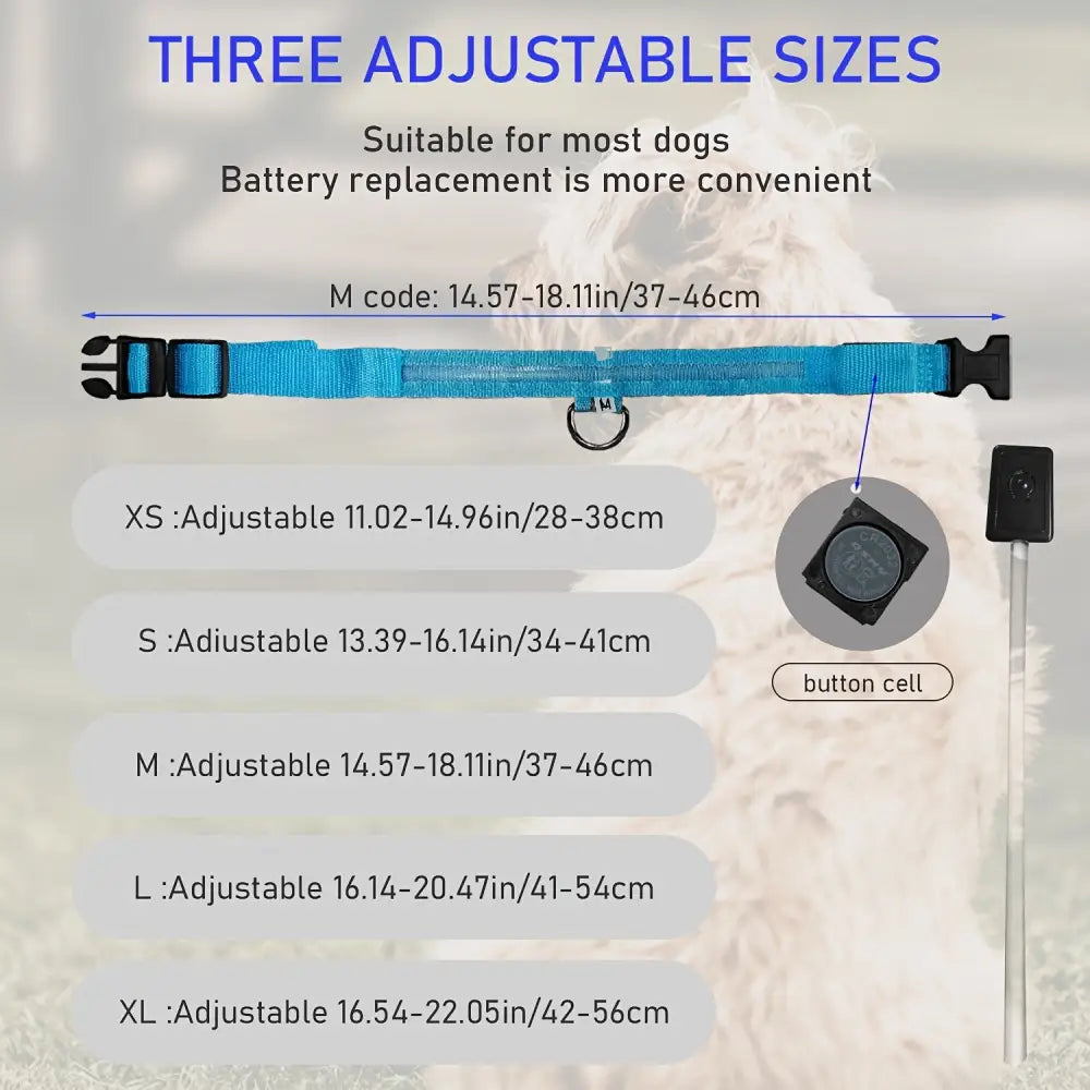 Adjustable LED Glow-in-the-Dark Dog Collar for Small to Medium Pets - Keep Your Furry Friend Safe & Visible During