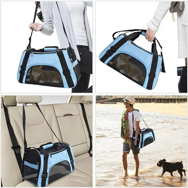 Cat Carrier Soft-Sided Pet Travel Carrier for Cats Dogs Puppy Comfort Portable Folding Pet Carrier - Pet Carrier