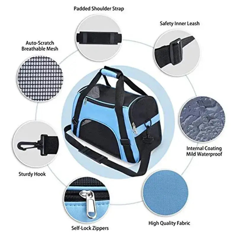 Cat Carrier Soft-Sided Pet Travel Carrier for Cats Dogs Puppy Comfort Portable Folding Pet Carrier - Pet Carrier