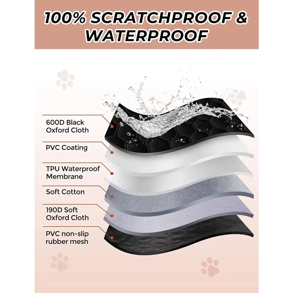 Dog Car Seat Cover for Back Seat, 100% Scratchproof Waterproof Backseat Cover for Dogs, Dog Seat Cover for Suvs, Dog Back Seat Cover with Mesh Window, Nonslip - Black