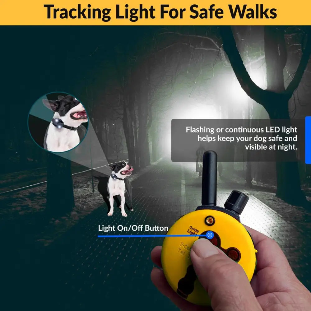 E-Collar Humane Dog Training Collar with Remote 100 Safe Tapping Stimulation Levels Night Light Waterproof Rechargeable