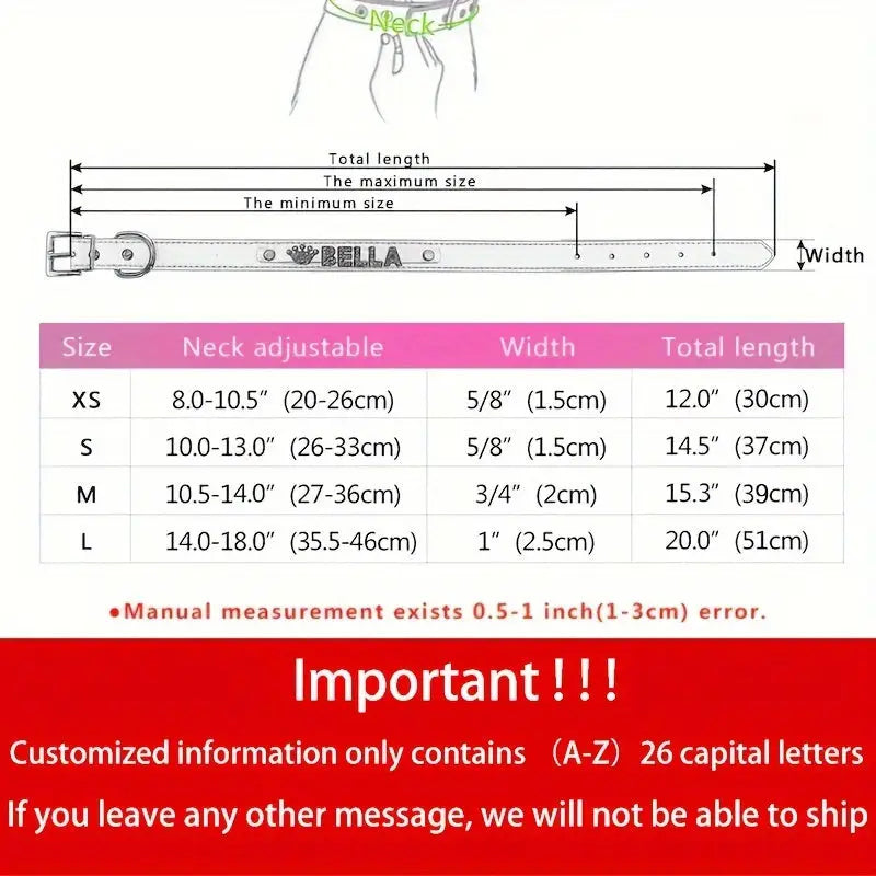 Personalized Dog Collar PU Leather Puppy Cat ID Collars With Rhinestone Heart Star Shaped Dog Accessory For Small