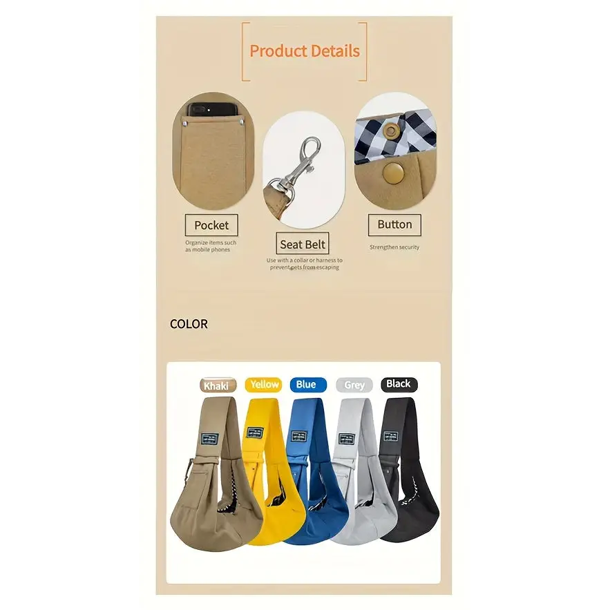 Pet Sling Carrier Soft Pet Carrier Dog And Cat Travel Bag For Outdoor Dog Carrier Cat Carrier Travel Companion