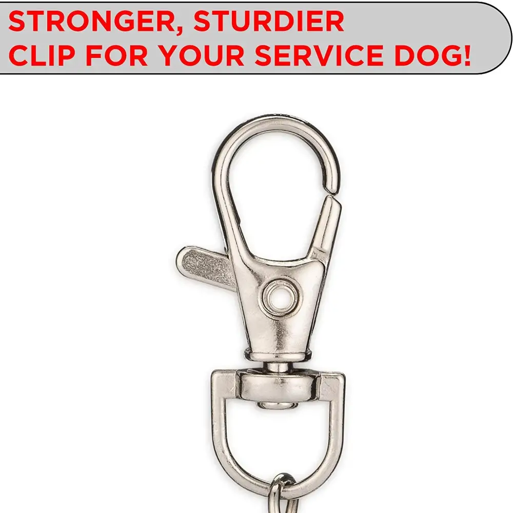 Service Dog Tag, 2 Pack: Metal Pet ID Tags for Service Animals, Emotional Support Dogs and Therapy Dogs, 1.25 Inch Diameter, Double Sided, Navy Lettering and Red Enamel Trim