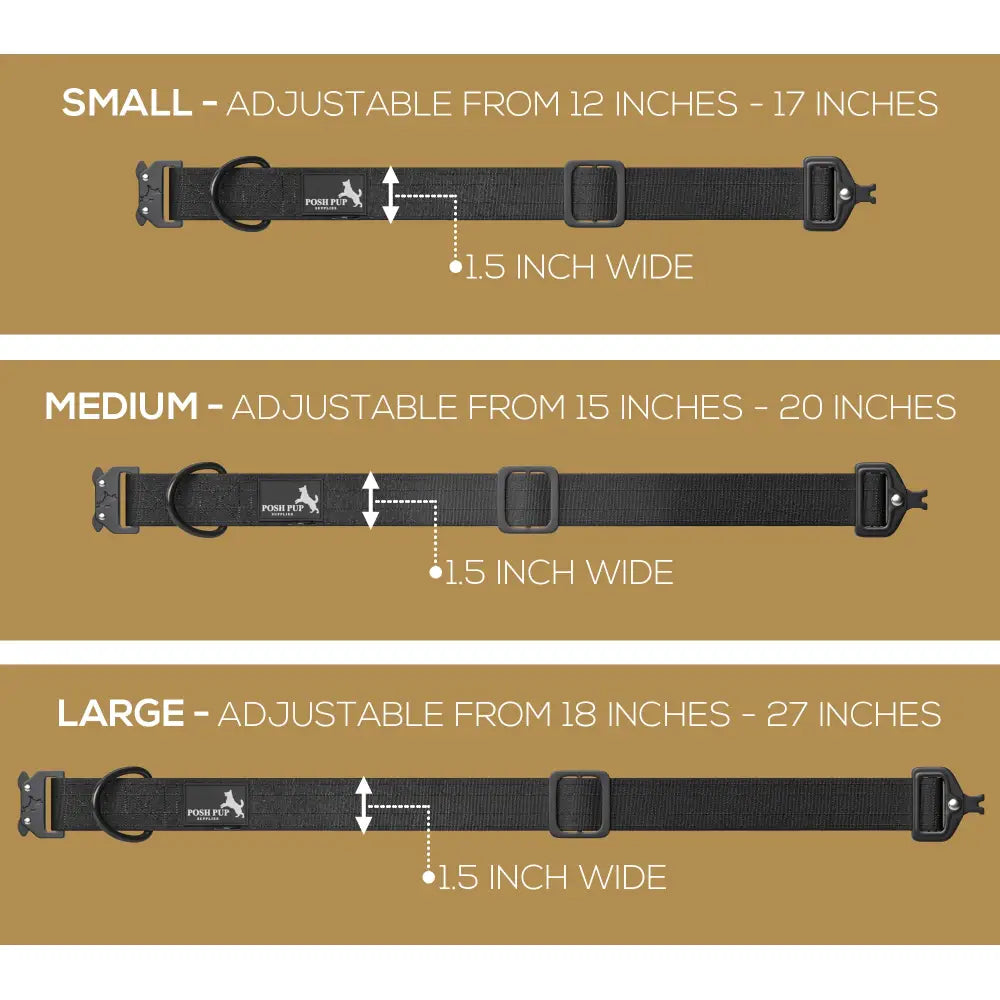 Posh Pup Supplies Dog Collar - Heavy Duty Quick Release Buckle - Dog Collar