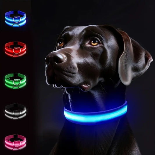 Adjustable LED Glow-in-the-Dark Dog Collar for Small to Medium Pets - Keep Your Furry Friend Safe & Visible During