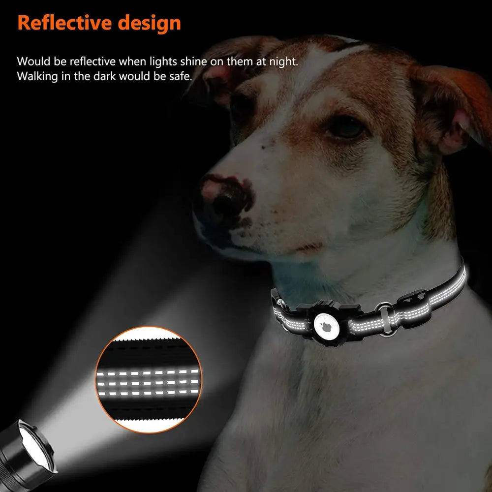 Apple Airtag Heavy Duty Dog Collar with Airtag Holder Case, Adjustable for Medium Large Dogs