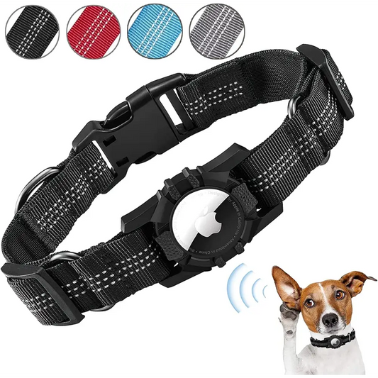 Apple Airtag Heavy Duty Dog Collar with Airtag Holder Case, Adjustable for Medium Large Dogs