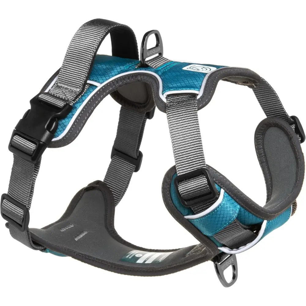 Embark Adventure Dog Harness, Reflective Trim XL Dog Harness for Extra Large Dogs No Pull - Military Grade Nylon, 2 Leash Clips & Gel Lined Handle. Soft & Padded Puppy