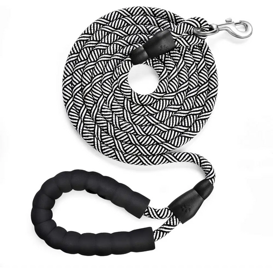 Heavy Duty 10 FT Dog Leash with Comfortable Padded Handle - Reflective, Medium & Large Dogs, Black