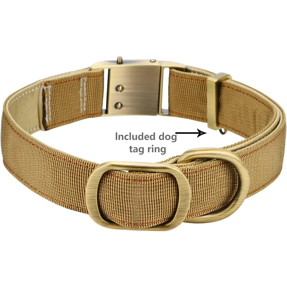 Luxury Padded Adjustable Heavy Duty Nylon Dog Collar, Seatbelt Metal Buckle,For Medium Large Pets